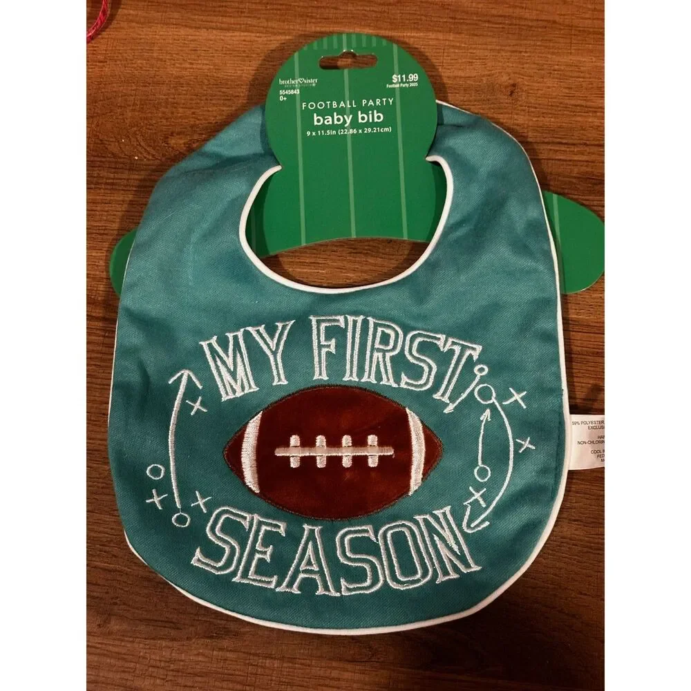 Football Party Baby Bib NWT